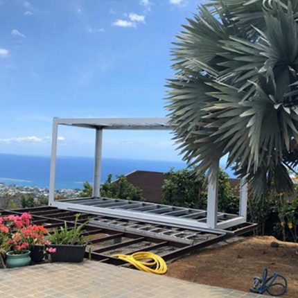 french polynesia project 20ft container steel frame